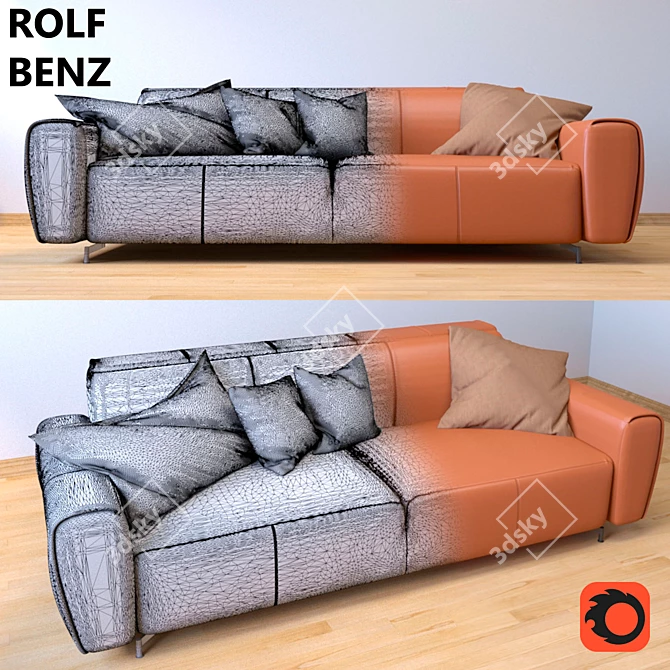 Luxurious Rolf Benz Teno Sofa 3D model image 2