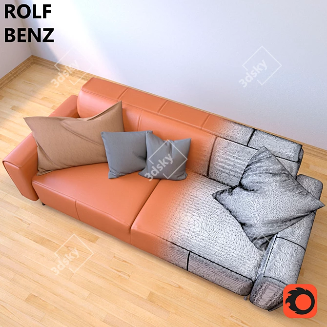 Luxurious Rolf Benz Teno Sofa 3D model image 3