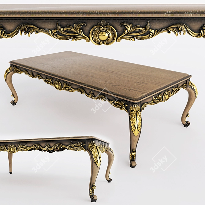 Elegant Baroque Table 3D model image 1