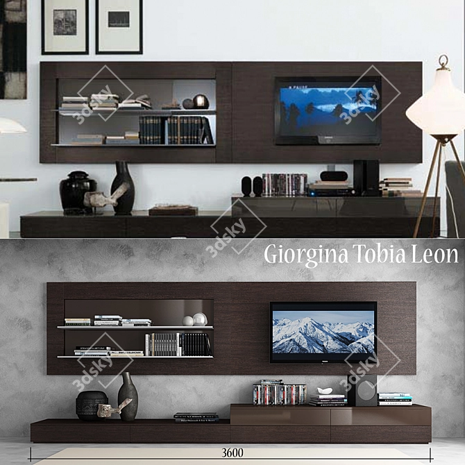 Jesse Open System: Customizable Italian Wall Units 3D model image 3