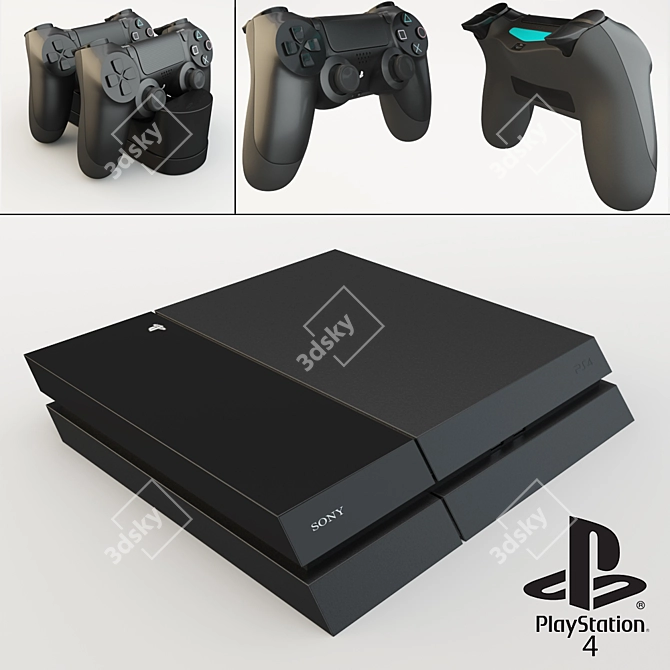 Sony PS4 Gaming Console 3D model image 1