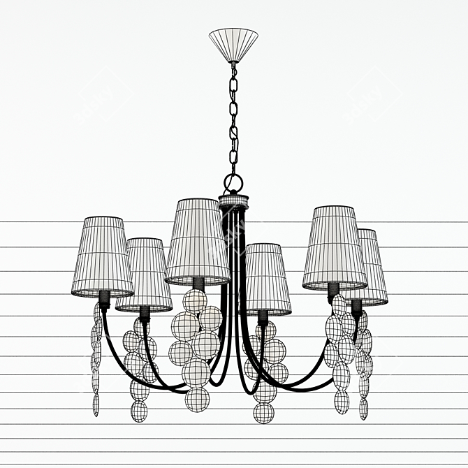 Lumi Ethnic Chandelier: Exquisite Illumination 3D model image 2