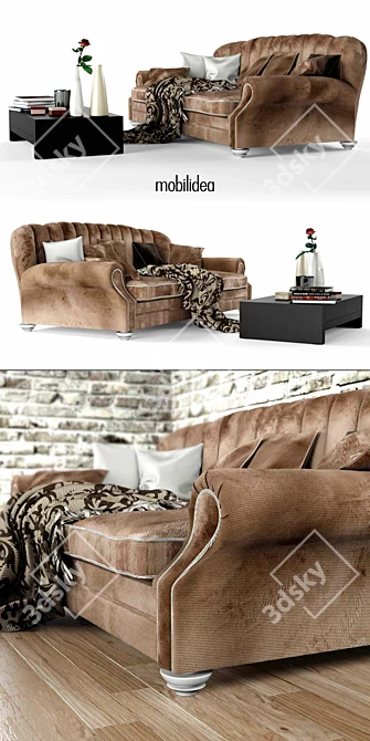 Italian-made Sofa JACQUELINE: Luxurious Comfort for Your Living Room 3D model image 2