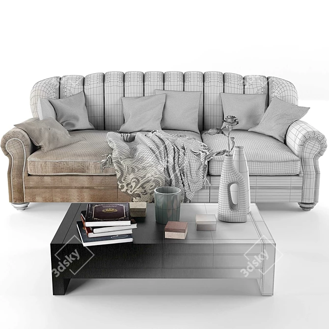 Italian-made Sofa JACQUELINE: Luxurious Comfort for Your Living Room 3D model image 3