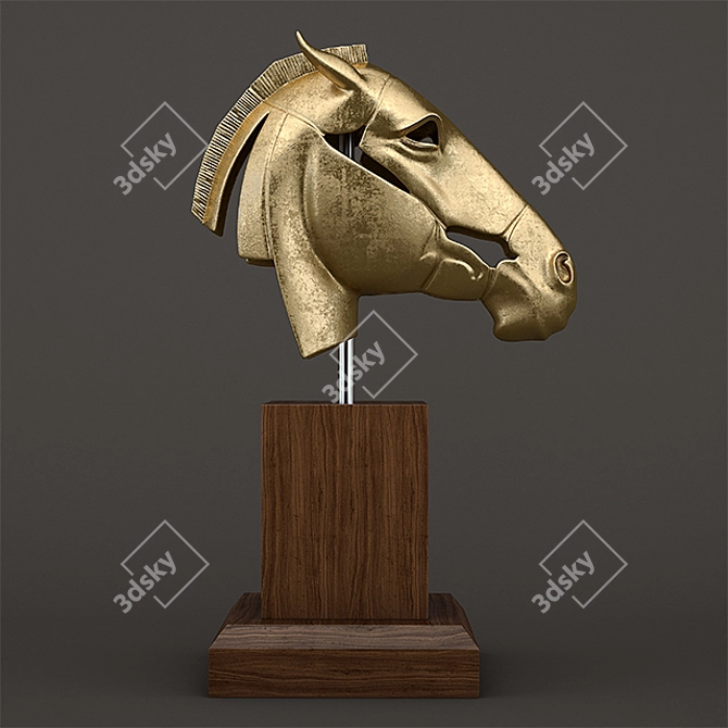 Graceful Equestrian Art Sculpture 3D model image 2