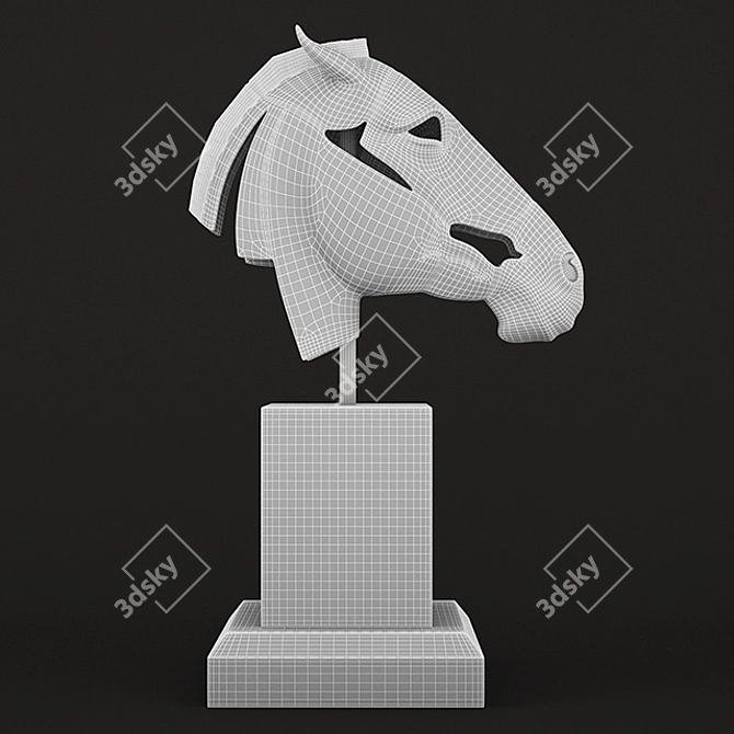 Graceful Equestrian Art Sculpture 3D model image 3