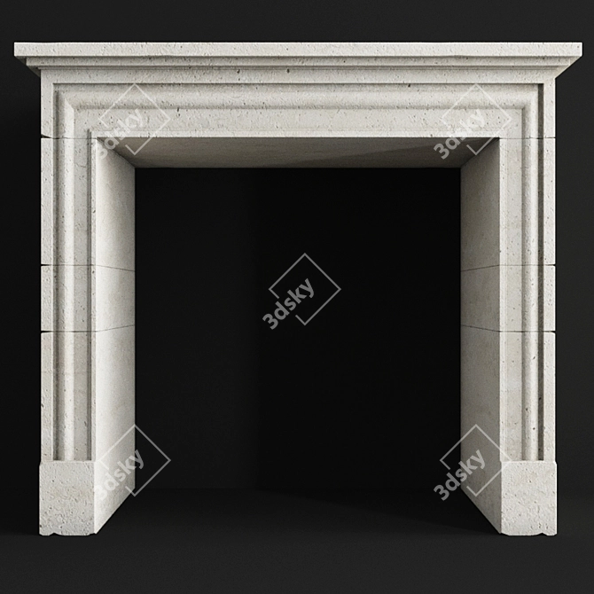 Vintage Stone Fireplace 137 3D model image 1