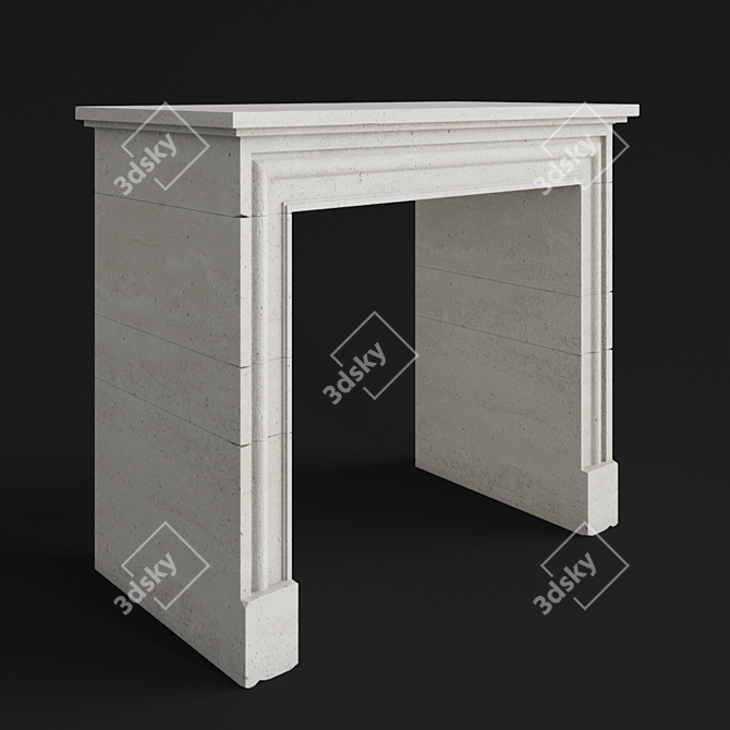 Vintage Stone Fireplace 137 3D model image 2