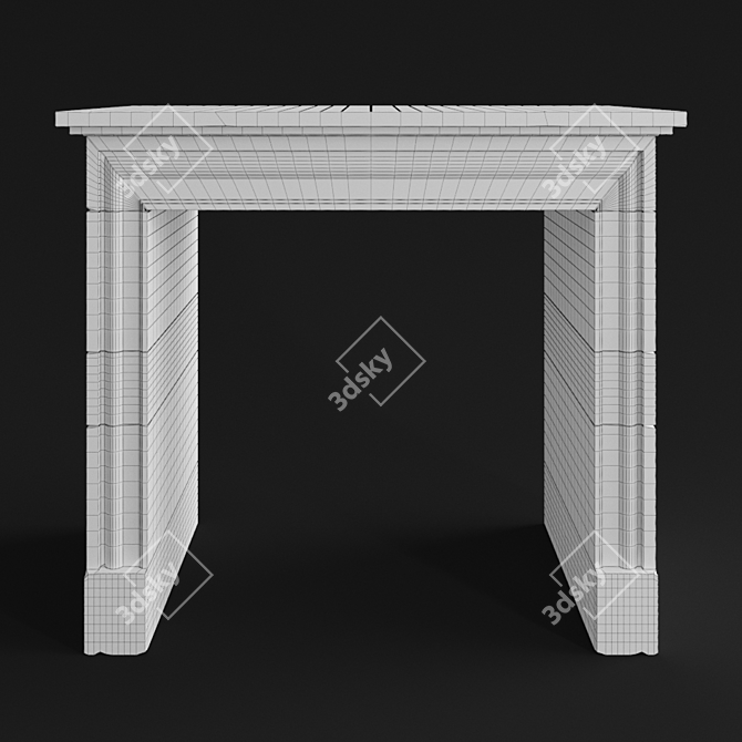 Vintage Stone Fireplace 137 3D model image 3