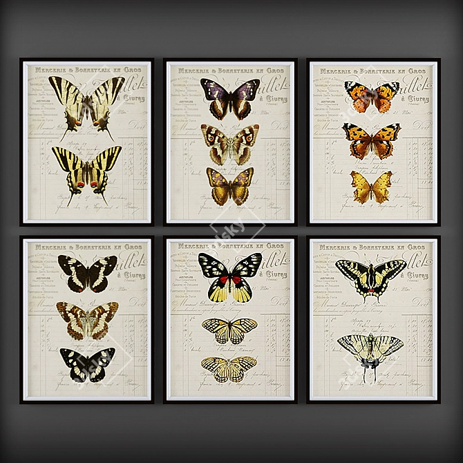 Butterfly Bliss: Collection of Exquisite Art 3D model image 1