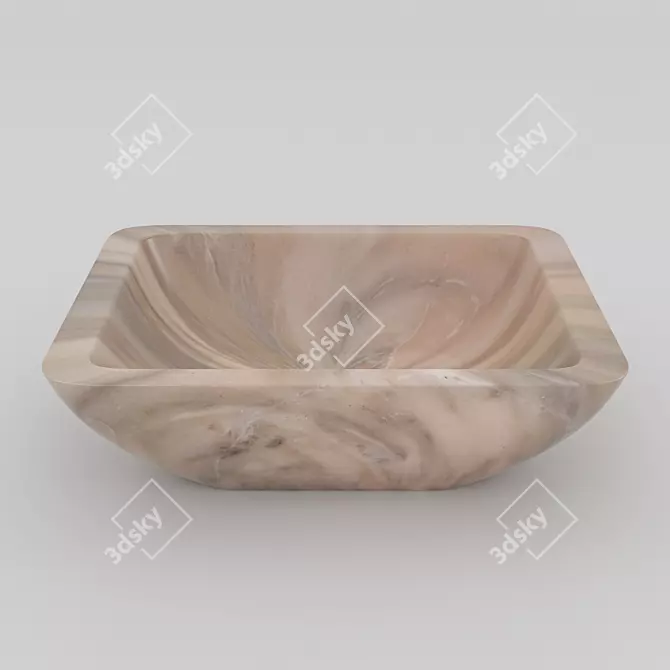 Elegant Marble Washbasin - RM08 3D model image 1