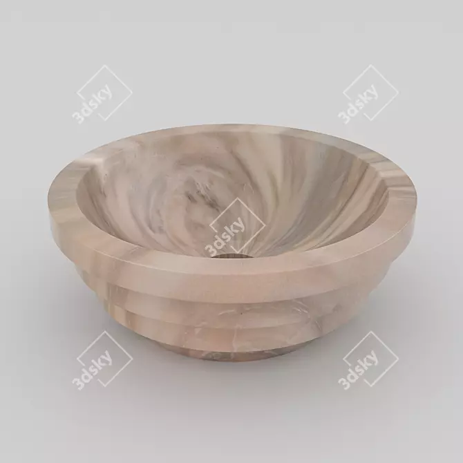 Elegant Marble Washbasin in Multiple Colors 3D model image 1