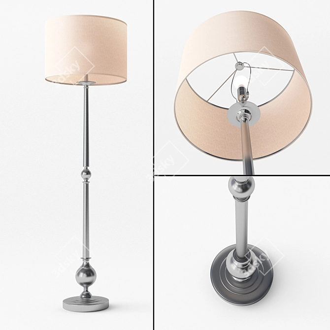  Vintage-inspired Candlestick Floor Lamp 3D model image 1