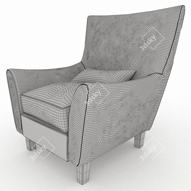 Elegant Holen Chair: Traditional Comfort and Style 3D model image 3