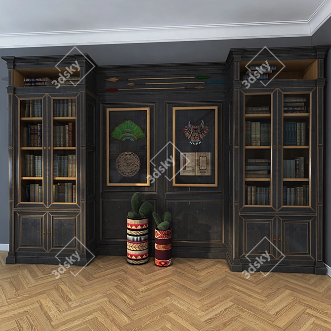 Classic AM Cabinet: 3750x460x2500 Dimensions 3D model image 1