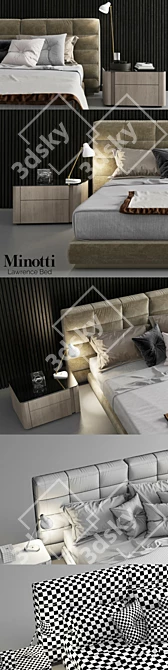 Elegant Minotti Lawrence Bed Set 3D model image 3