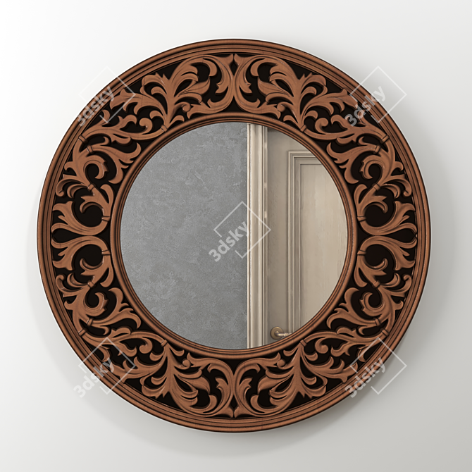 Elegant Carved Mirror: Sesilya 3D model image 1