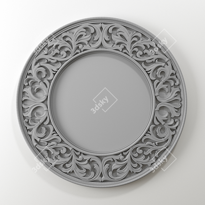 Elegant Carved Mirror: Sesilya 3D model image 2