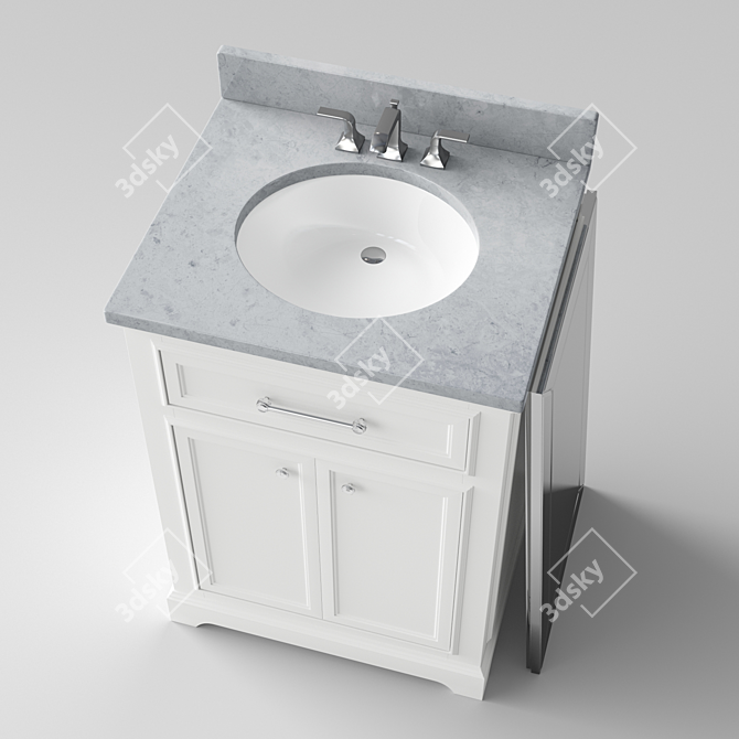 White Clochester 24" Vanity Set 3D model image 2