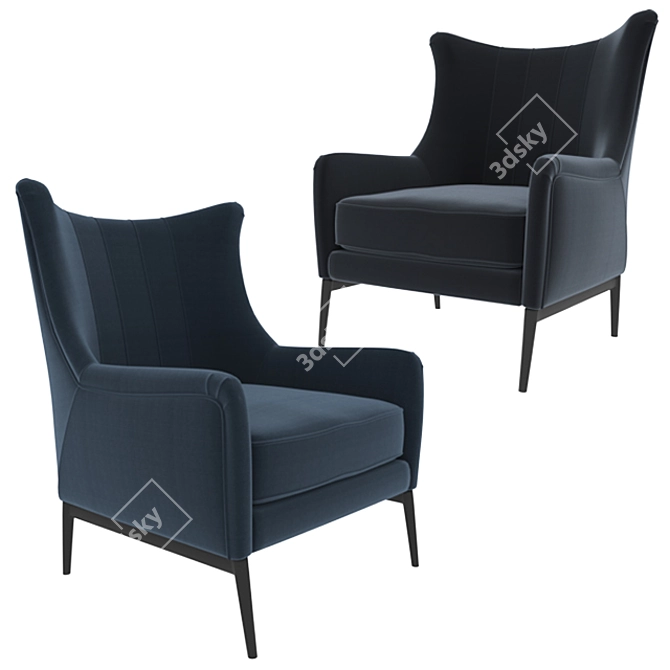 Italian Made Vivian Armchair 3D model image 1