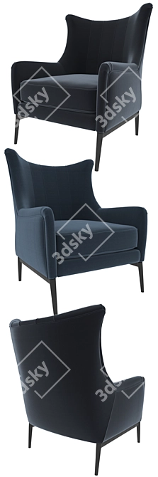 Italian Made Vivian Armchair 3D model image 2