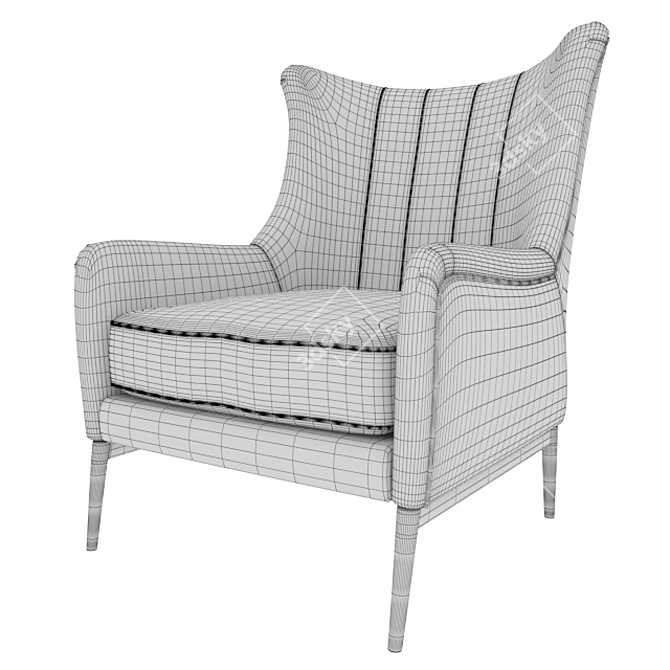 Italian Made Vivian Armchair 3D model image 3