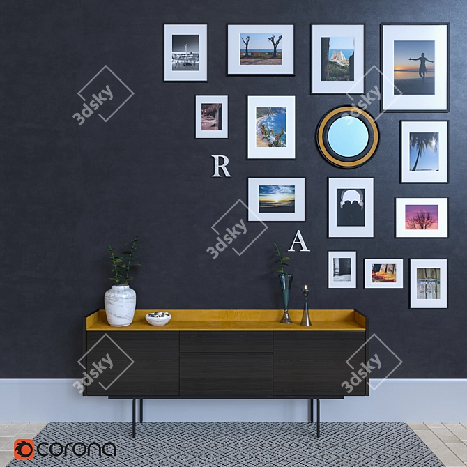 Modern Sideboard with Frames by Mario Ruiz 3D model image 1