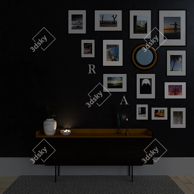 Modern Sideboard with Frames by Mario Ruiz 3D model image 2