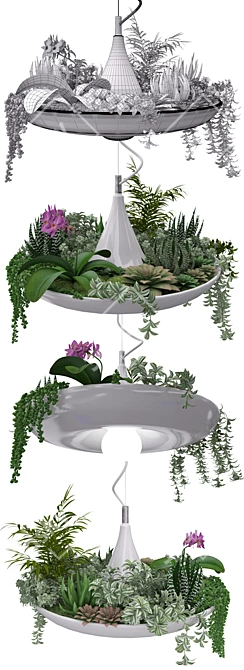 Plantable Lamp: Babylon Greenery 3D model image 2
