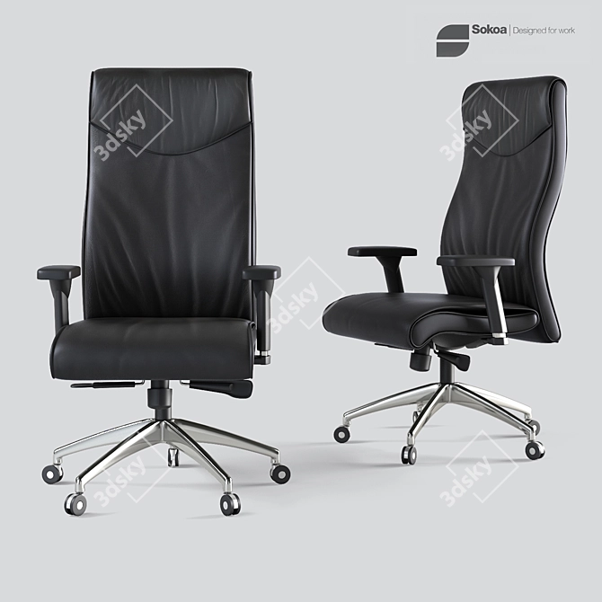 Sleek Oskar Chair 3D model image 1