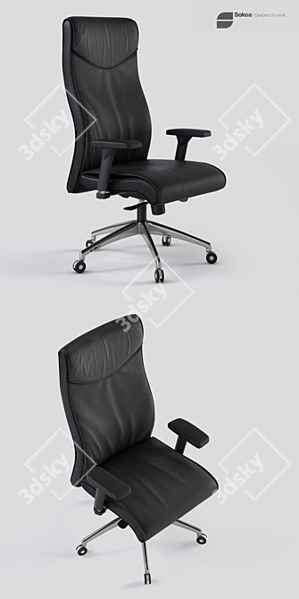 Sleek Oskar Chair 3D model image 2
