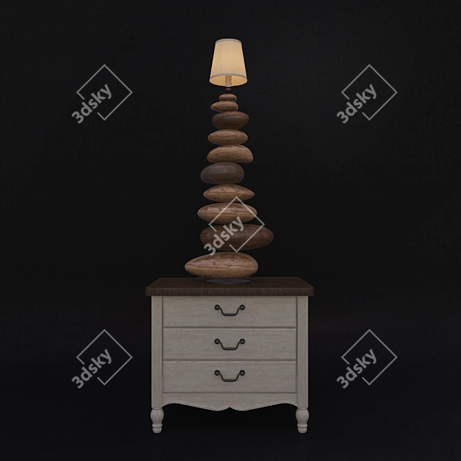 Provençal Bedside Table Set 3D model image 1