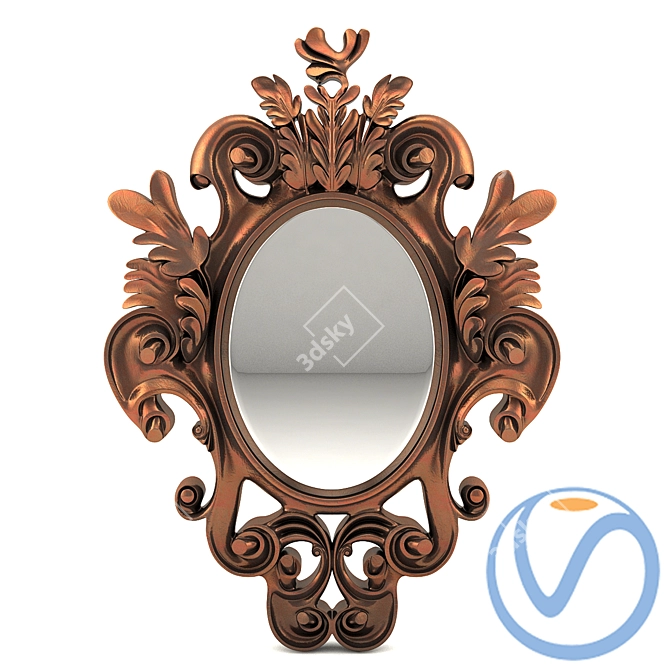 Elegant Frame Mirror 3D model image 1