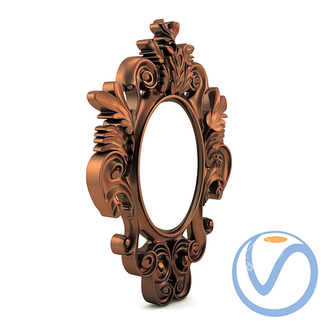 Elegant Frame Mirror 3D model image 2