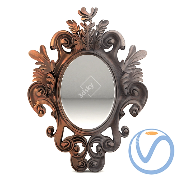 Elegant Frame Mirror 3D model image 3