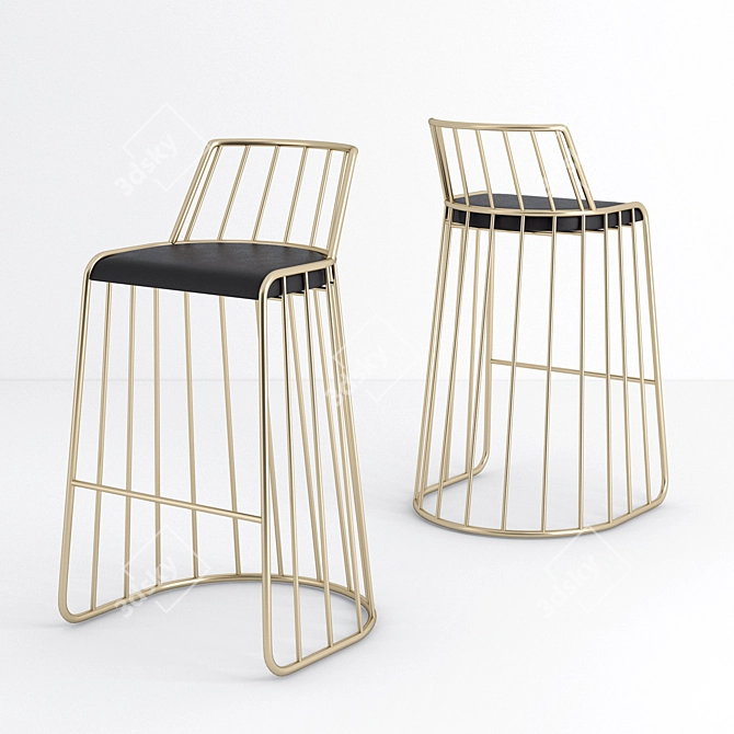 Elegant Veil Stool: Modern Design 3D model image 1