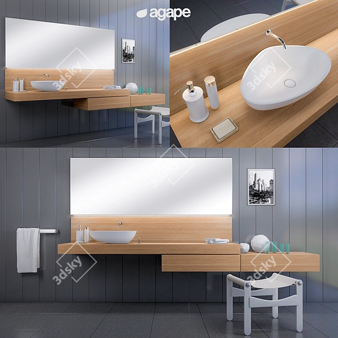 Agape DROP Wash Basin | Modern Design 3D model image 1