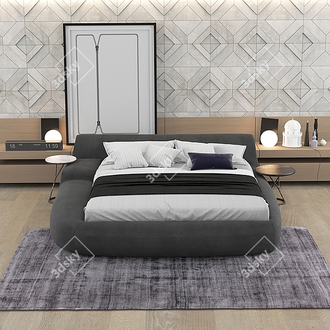 Luxurious POLIFORM Big Bed 3D model image 1