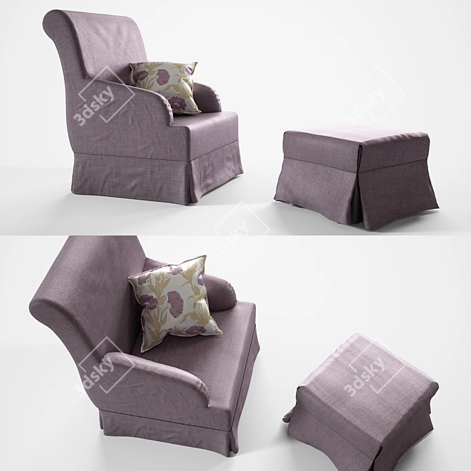 Elegant Dover Armchair 3D model image 1