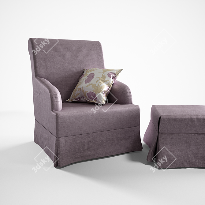 Elegant Dover Armchair 3D model image 2