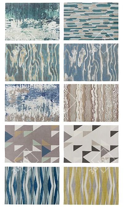 Mercury Row Rugs Collection: Distinctive Hand-Tufted Designs 3D model image 2