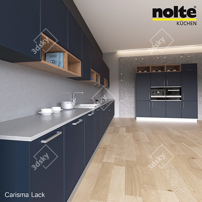 Nolte Carisma Lack: Classic Style Kitchen with Matte Lacquer finish 3D model image 1