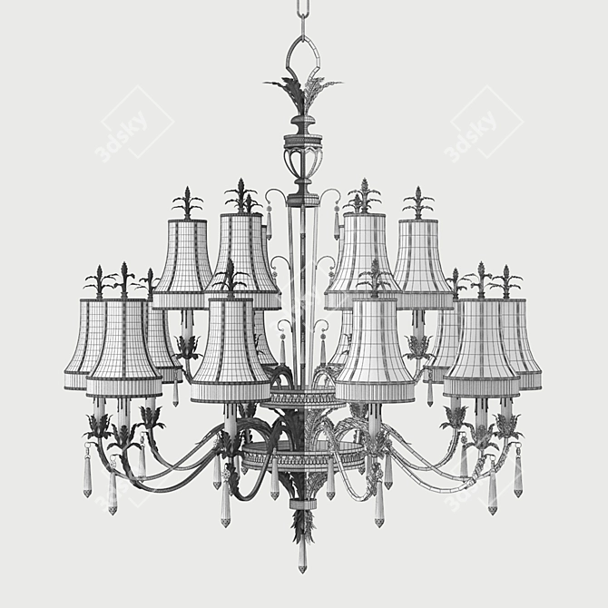 Elegant Pastiche Art Lamp 3D model image 3