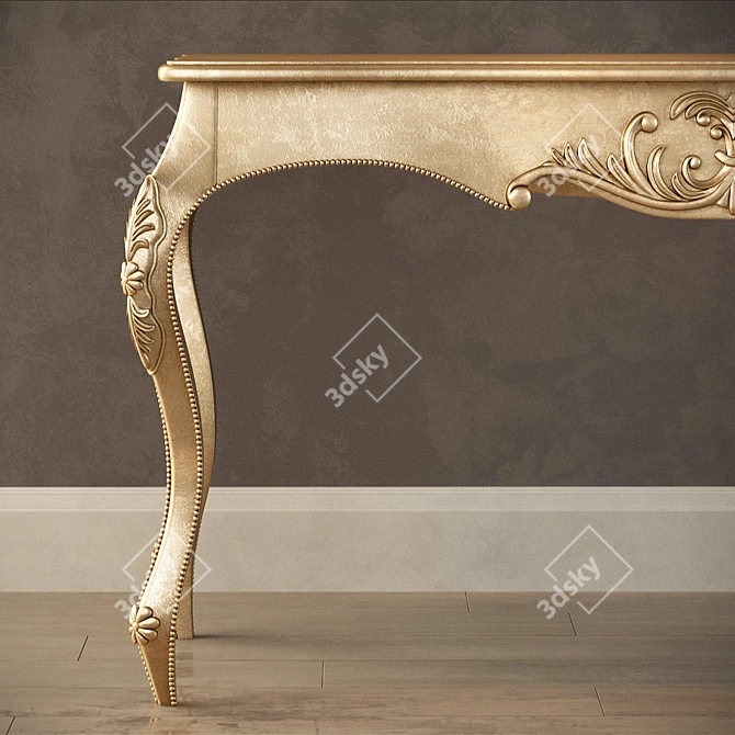 Golden Vintage Console 3D model image 2