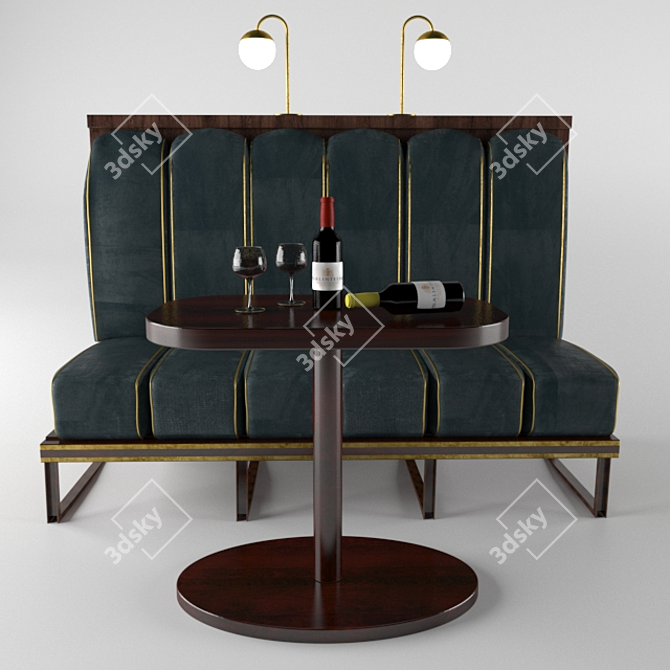 Sleek Coffee Shop Sofa Set 3D model image 1
