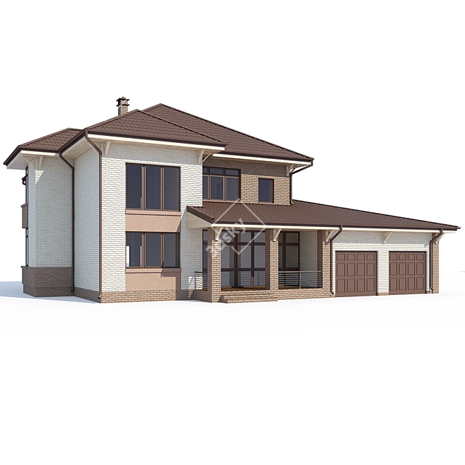 Modern Private House V69 3D model image 1