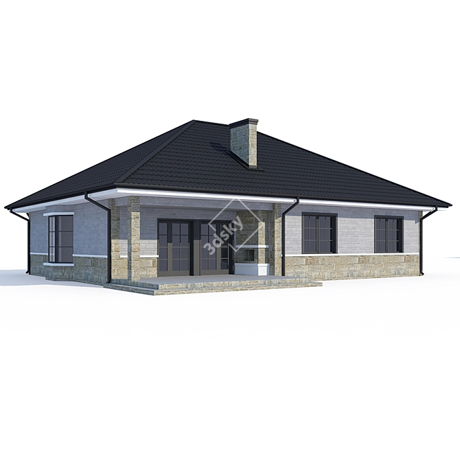 Modern Private House Design 3D model image 2