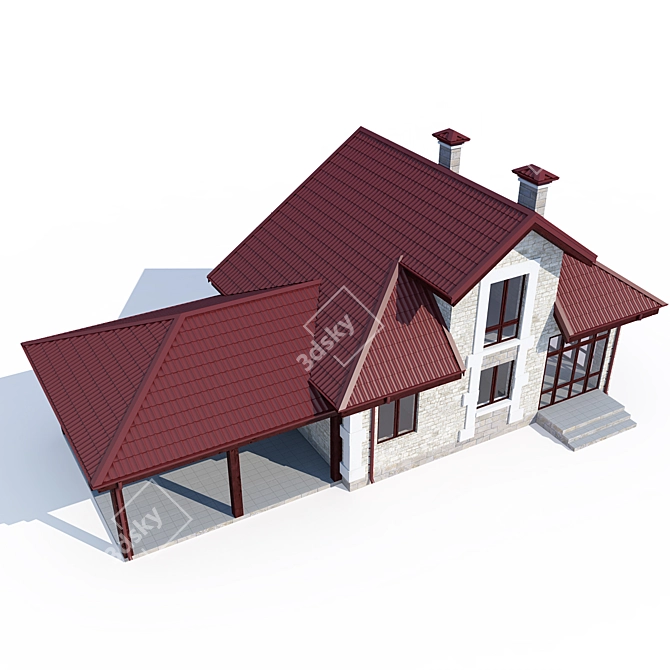 Modern Private House Design 3D model image 3