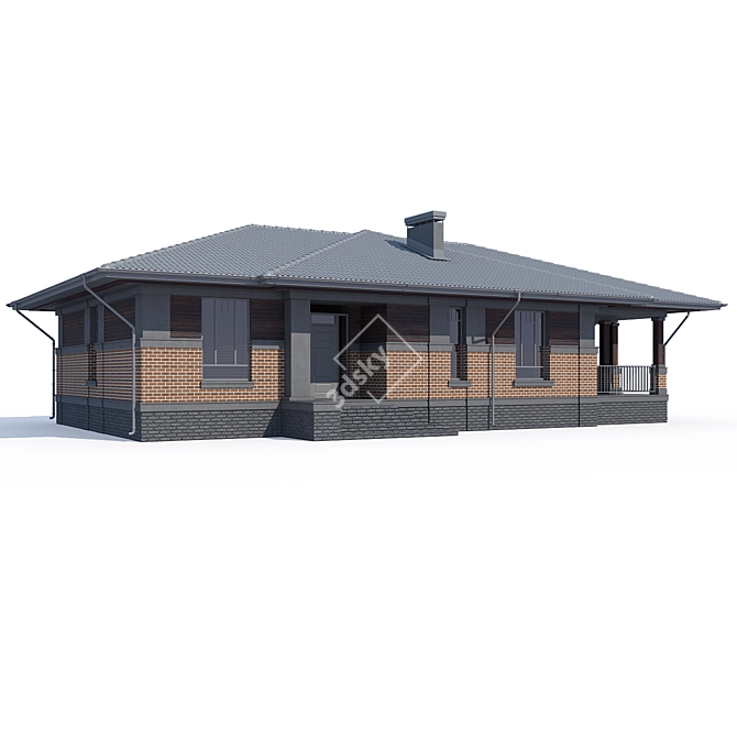 Modern Private House Design 3D model image 1