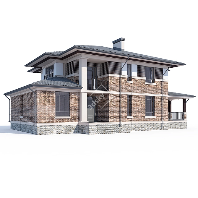 Modern Private House Project 3D model image 1